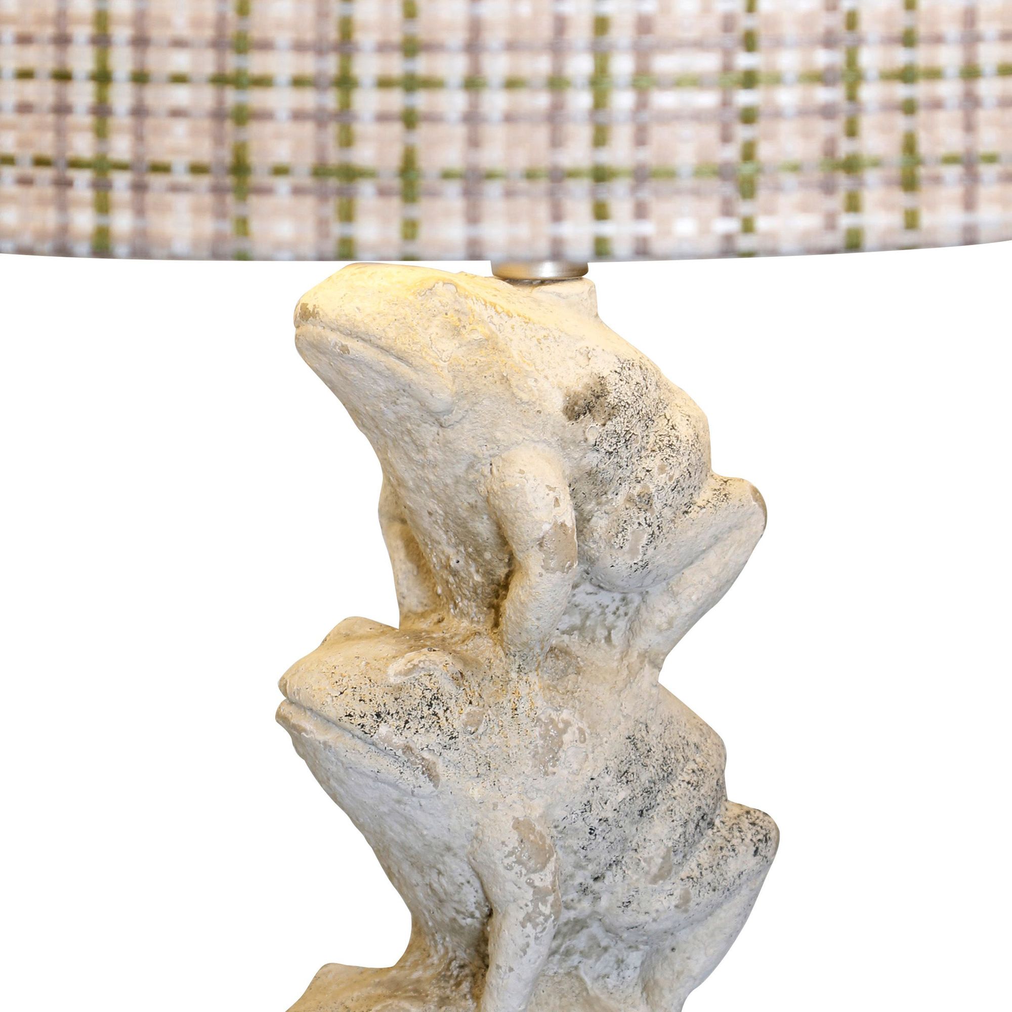 Image 3 Ribbit 35" Table Lamp With Pastel Plaid Shade more views