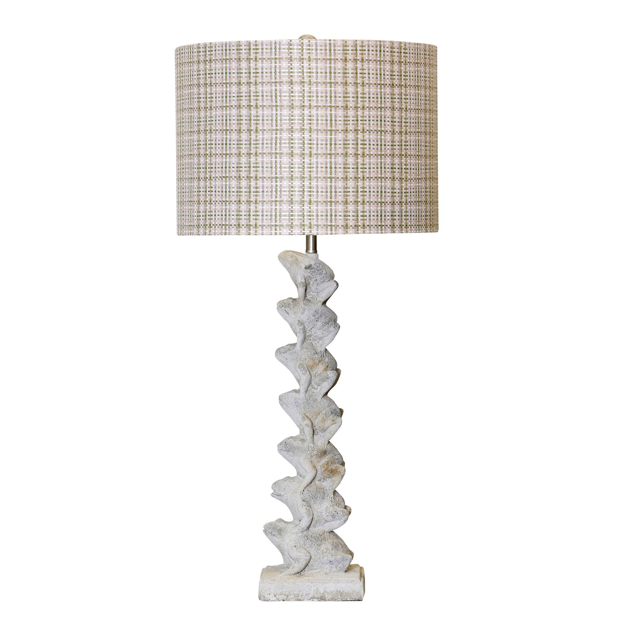 Image 5 Ribbit 35" Table Lamp With Pastel Plaid Shade more views