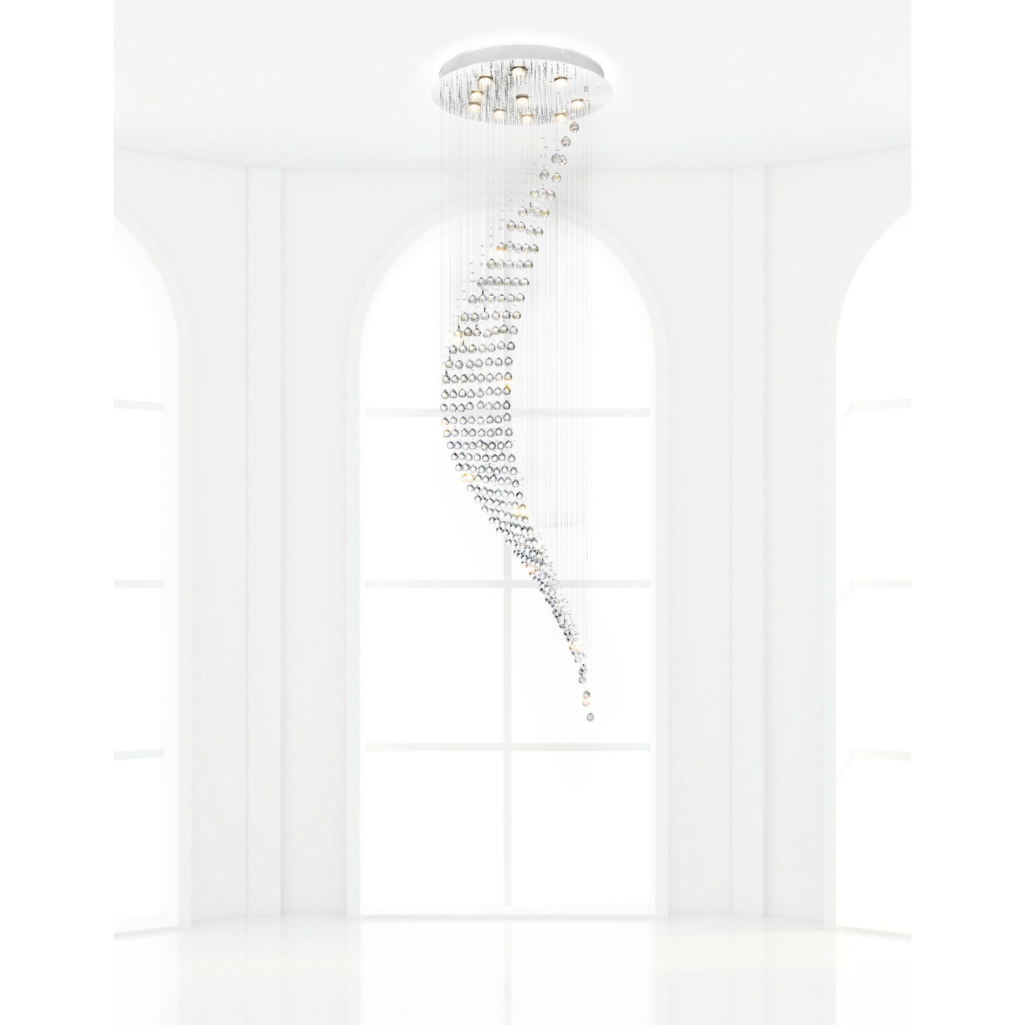 Image 6 Ribbon 10 Light 26in Chrome Flush Mount more views