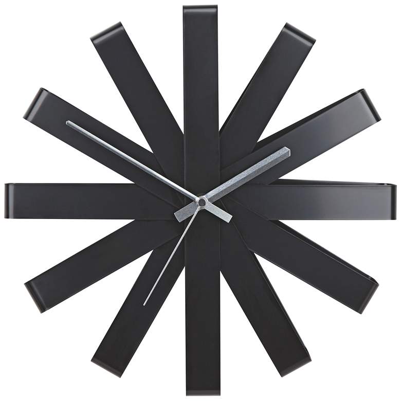 Image 1 Ribbon Black 12 inch Round Wall Clock