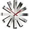 Ribbon Brushed Steel 12" Round Wall Clock