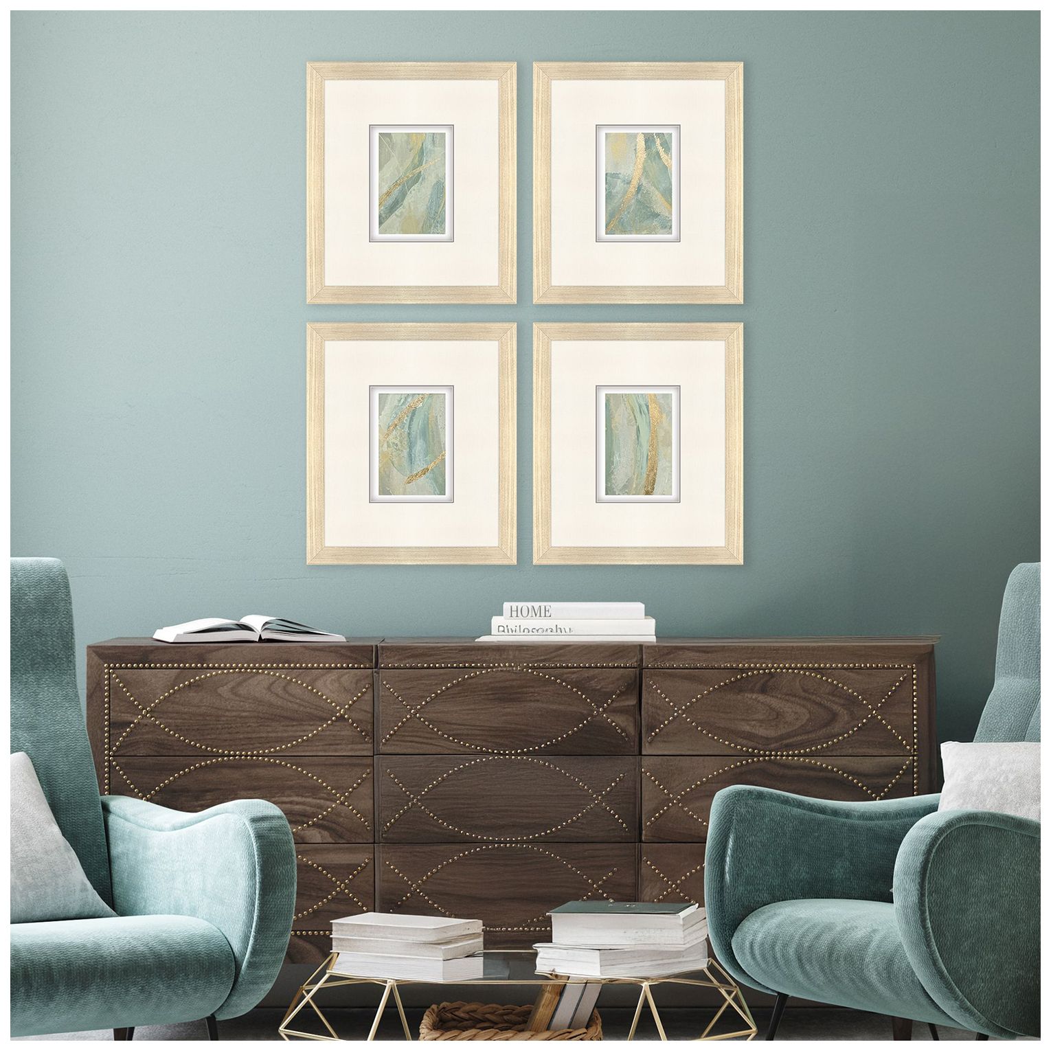 Image 5 Ribbon Dance I 18"W x 21"H Framed Art - Set of 4 more views