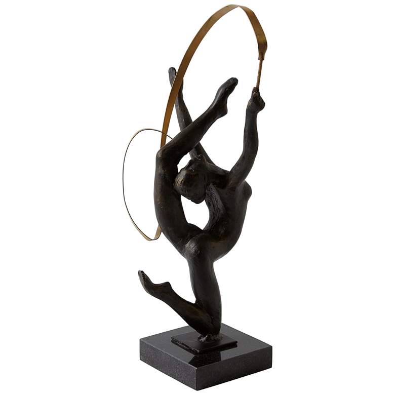 Image 1 Ribbon Dancer Black and Bronze 15" High Iron Sculpture