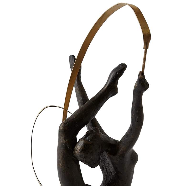 Image 2 Ribbon Dancer Black and Bronze 15" High Iron Sculpture more views