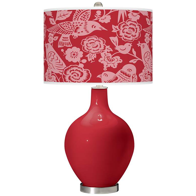 Image 1 Ribbon Red Aviary Ovo Table Lamp