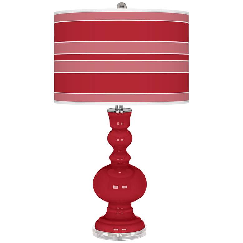 Image 1 Ribbon Red Bold Stripe Apothecary Table Lamp