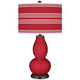 Image1 of Ribbon Red Bold Stripe Double Gourd Table Lamp