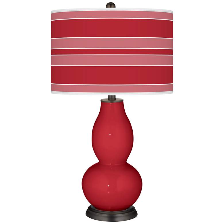 Image 1 Ribbon Red Bold Stripe Double Gourd Table Lamp
