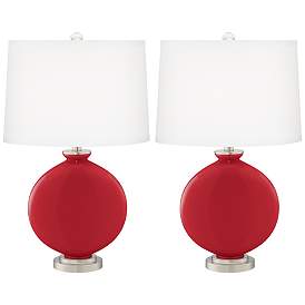 Image2 of Ribbon Red Carrie Table Lamp Set of 2