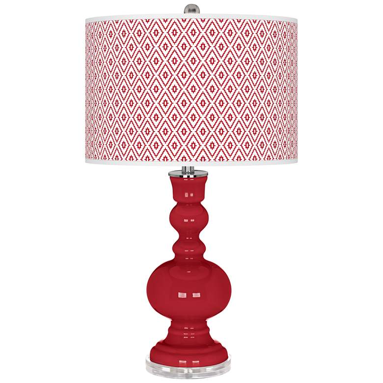 Image 1 Ribbon Red Diamonds Apothecary Table Lamp