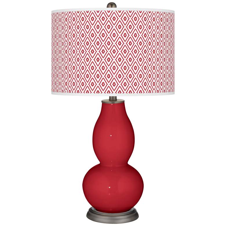 Image 1 Ribbon Red Diamonds Double Gourd Table Lamp