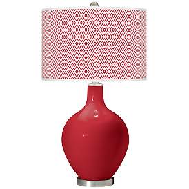 Image1 of Ribbon Red Diamonds Ovo Table Lamp