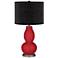 Ribbon Red Double Gourd Table Lamp w/ Black Scatter Gold Shade