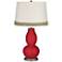 Ribbon Red Double Gourd Table Lamp with Scallop Lace Trim