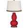 Ribbon Red Double Gourd Table Lamp with Wave Braid Trim