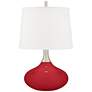 Ribbon Red Felix Modern Table Lamp with Table Top Dimmer