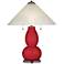 Ribbon Red Fulton Table Lamp with Fluted Glass Shade