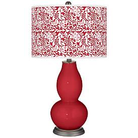 Image1 of Ribbon Red Gardenia Double Gourd Table Lamp