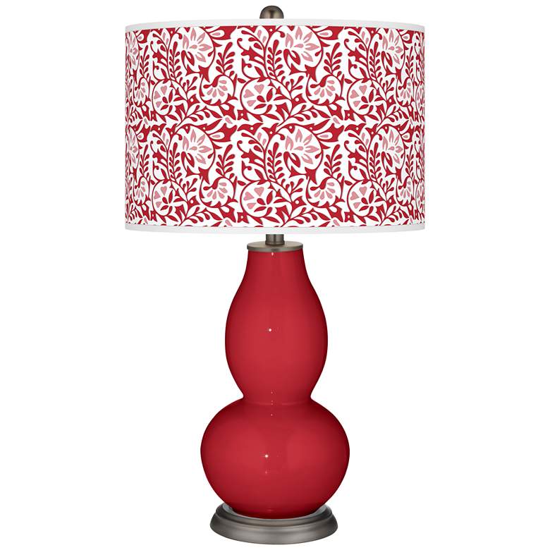 Image 1 Ribbon Red Gardenia Double Gourd Table Lamp