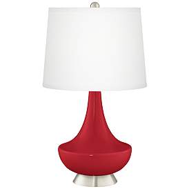Image2 of Ribbon Red Gillan Glass Table Lamp with Dimmer