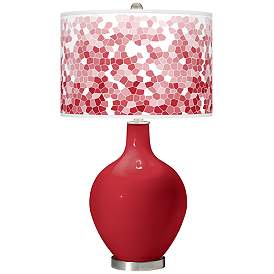 Image1 of Ribbon Red Mosaic Giclee Ovo Table Lamp