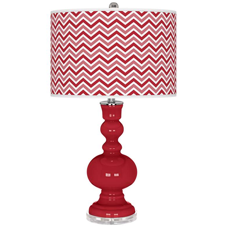 Image 1 Ribbon Red Narrow Zig Zag Apothecary Table Lamp