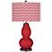 Ribbon Red Narrow Zig Zag Double Gourd Table Lamp