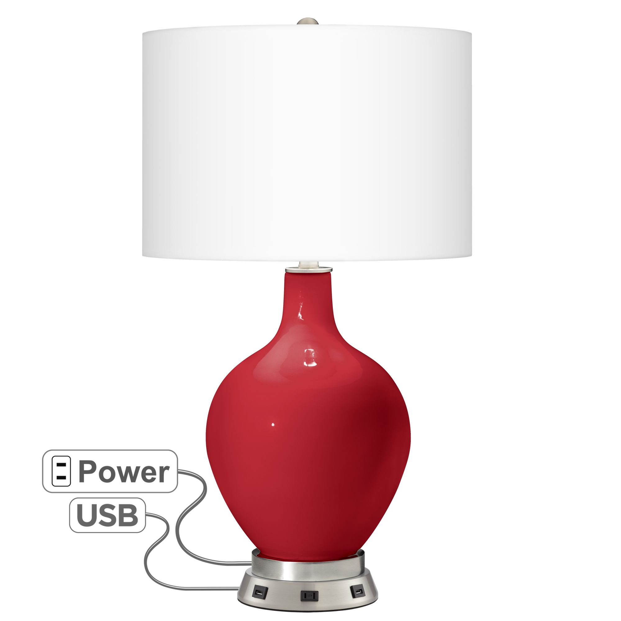 red lamp base