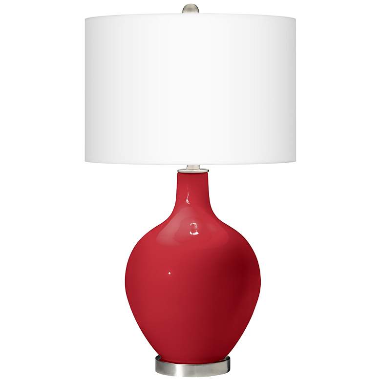 Image 3 Ribbon Red Ovo Table Lamp with USB Workstation Base more views