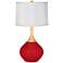 Ribbon Red Patterned White Shade Wexler Table Lamp