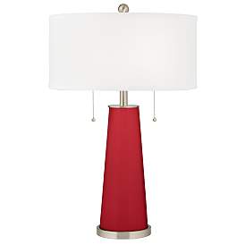 Image2 of Ribbon Red Peggy Glass Table Lamp With Dimmer