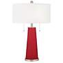 Ribbon Red Peggy Glass Table Lamp With Dimmer
