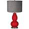 Ribbon Red Pleated Charcoal Shade Double Gourd Table Lamp
