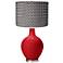 Ribbon Red Pleated Charcoal Shade Ovo Table Lamp