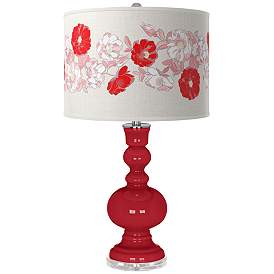 Image1 of Ribbon Red Rose Bouquet Apothecary Table Lamp