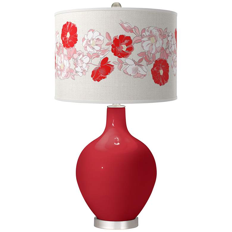 Image 1 Ribbon Red Rose Bouquet Ovo Table Lamp