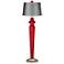Ribbon Red Satin Gray Lido Floor Lamp with Color Finial