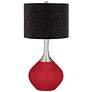 Ribbon Red Spencer Table Lamp w/ Black Scatter Gold Shade