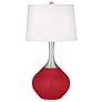 Ribbon Red Spencer Table Lamp with Dimmer