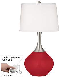 Image1 of Ribbon Red Spencer Table Lamp with Dimmer