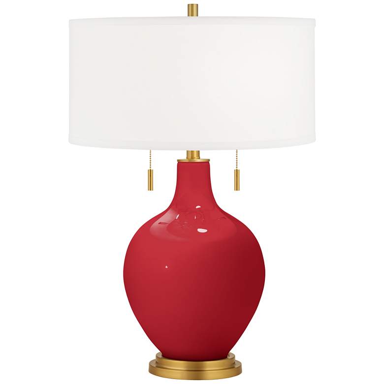Image 1 Ribbon Red Toby Brass Accents Table Lamp