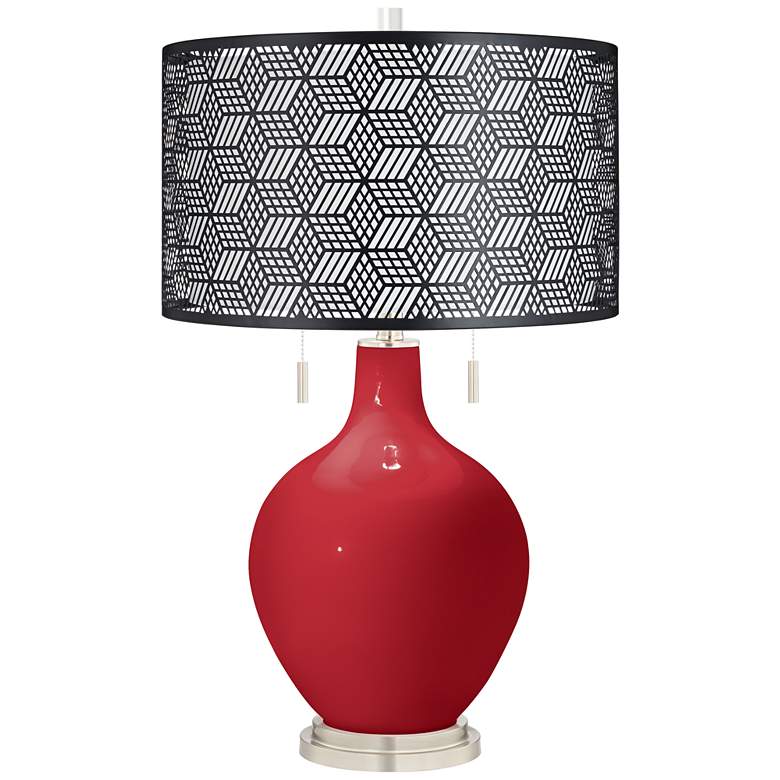 Image 1 Ribbon Red Toby Table Lamp With Black Metal Shade