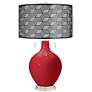 Ribbon Red Toby Table Lamp With Black Metal Shade