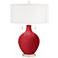 Ribbon Red Toby Table Lamp with Dimmer