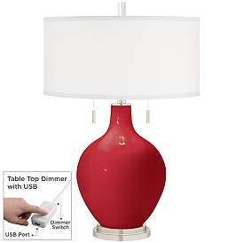Image1 of Ribbon Red Toby Table Lamp with Dimmer