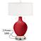 Ribbon Red Toby Table Lamp with USB Workstation Base