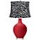 Ribbon Red Zebra Stripe Shade Ovo Table Lamp