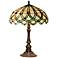 Ribbons Green and Ivory Tiffany Style 26" High Table Lamp