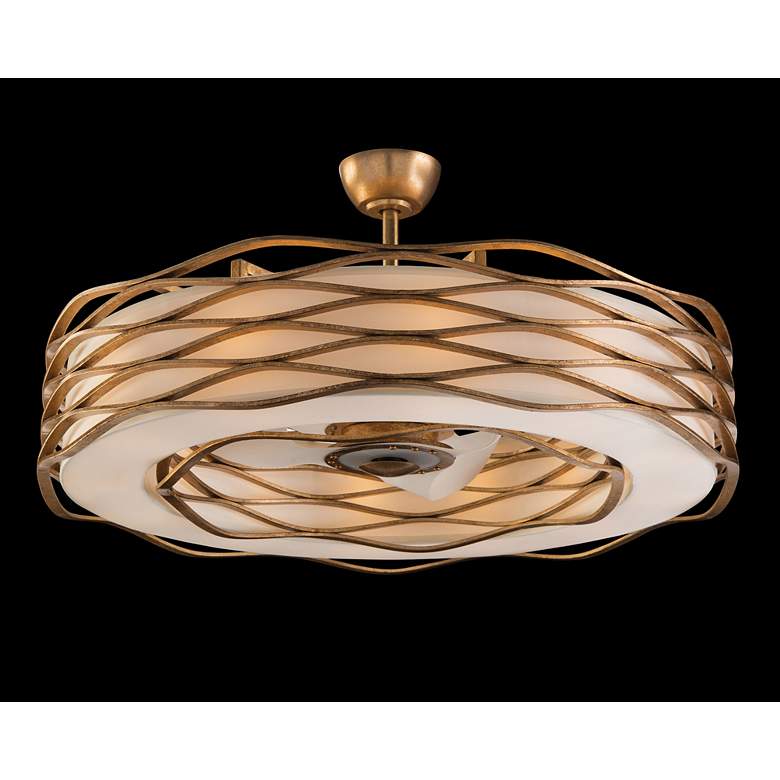 Image 1 Ribbons of Gold 42 1/2" Wide LED Pendant Light with Fan