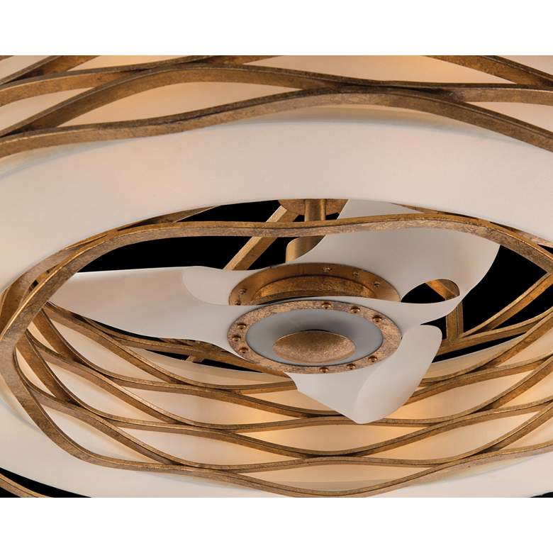 Image 2 Ribbons of Gold 42 1/2" Wide LED Pendant Light with Fan more views